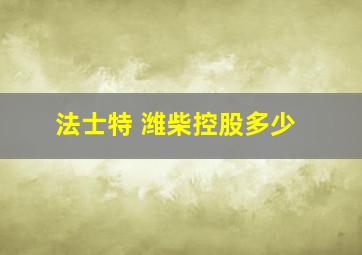 法士特 潍柴控股多少